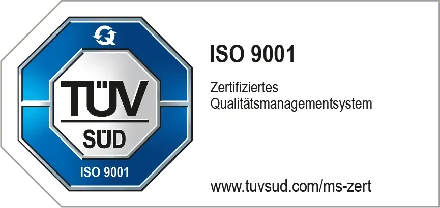TÜV Süd ISO 9001 Zertifizierungssiegel